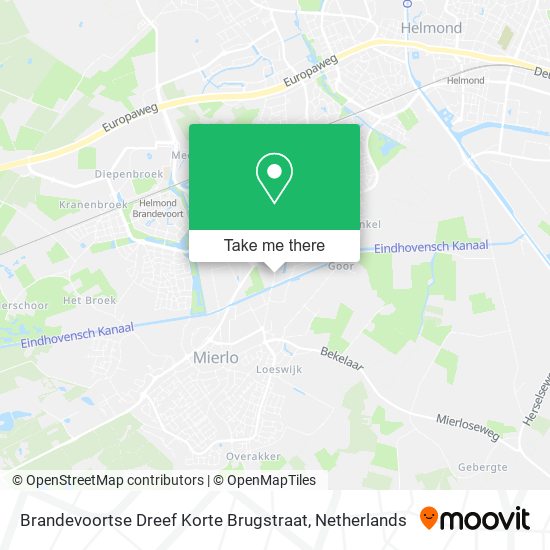 Brandevoortse Dreef Korte Brugstraat map