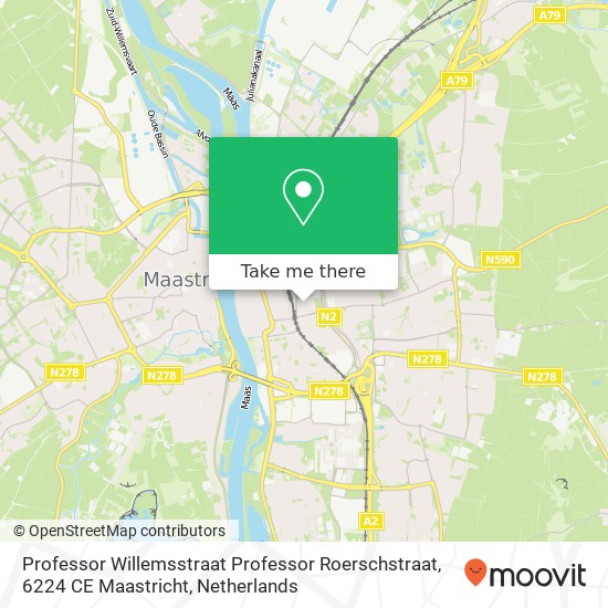 Professor Willemsstraat Professor Roerschstraat, 6224 CE Maastricht map
