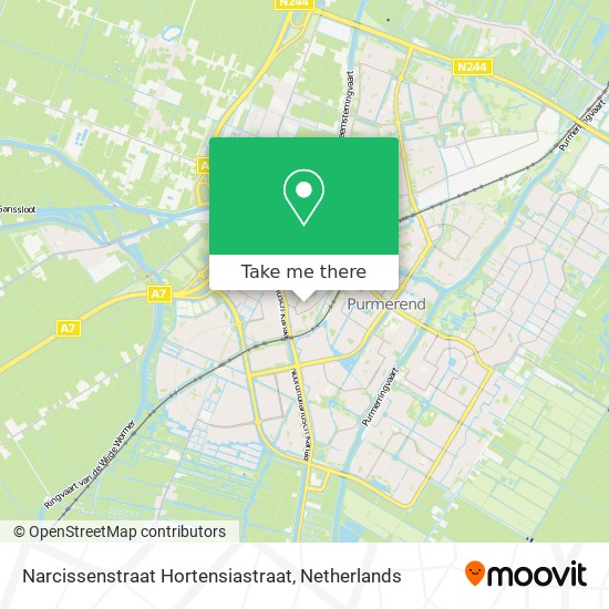 Narcissenstraat Hortensiastraat map