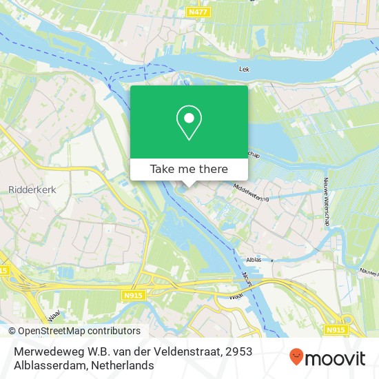 Merwedeweg W.B. van der Veldenstraat, 2953 Alblasserdam map