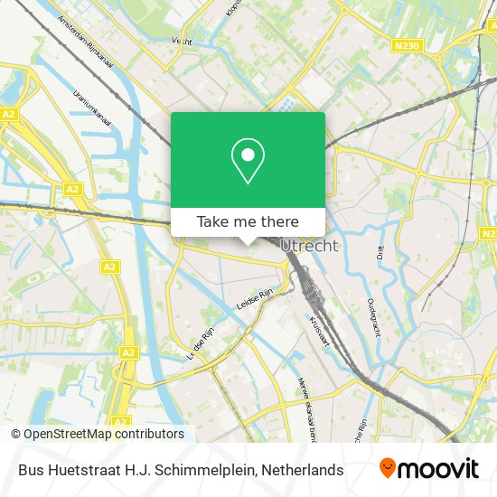 Bus Huetstraat H.J. Schimmelplein map