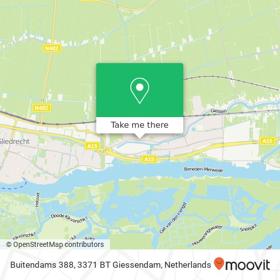 Buitendams 388, 3371 BT Giessendam map