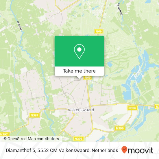 Diamanthof 5, 5552 CM Valkenswaard map