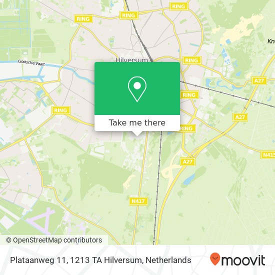 Plataanweg 11, 1213 TA Hilversum Karte