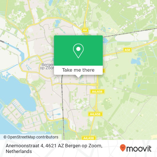 Anemoonstraat 4, 4621 AZ Bergen op Zoom map