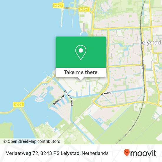 Verlaatweg 72, 8243 PS Lelystad Karte