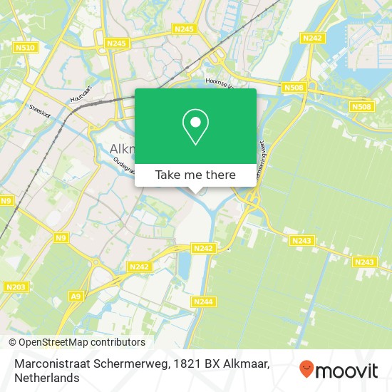 Marconistraat Schermerweg, 1821 BX Alkmaar map