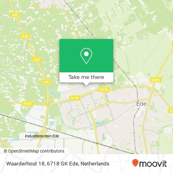 Waarderhout 18, 6718 GK Ede Karte