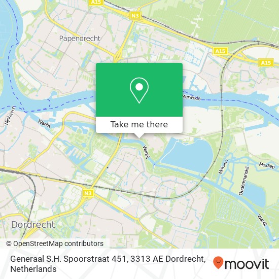 Generaal S.H. Spoorstraat 451, 3313 AE Dordrecht map