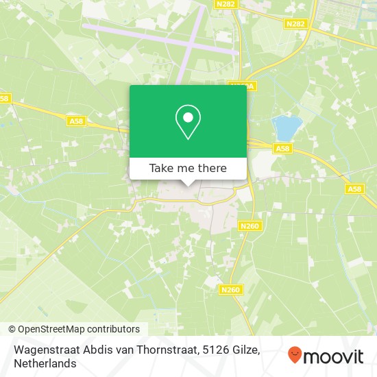 Wagenstraat Abdis van Thornstraat, 5126 Gilze map