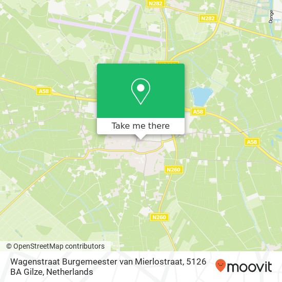 Wagenstraat Burgemeester van Mierlostraat, 5126 BA Gilze map