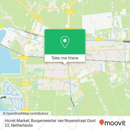 Hicret Market, Burgemeester van Royenstraat Oost 22 map