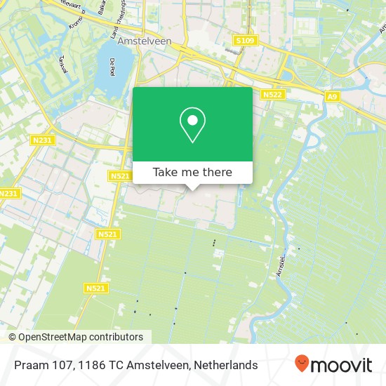 Praam 107, 1186 TC Amstelveen map