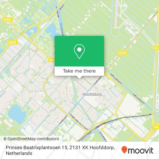 Prinses Beatrixplantsoen 15, 2131 XK Hoofddorp map