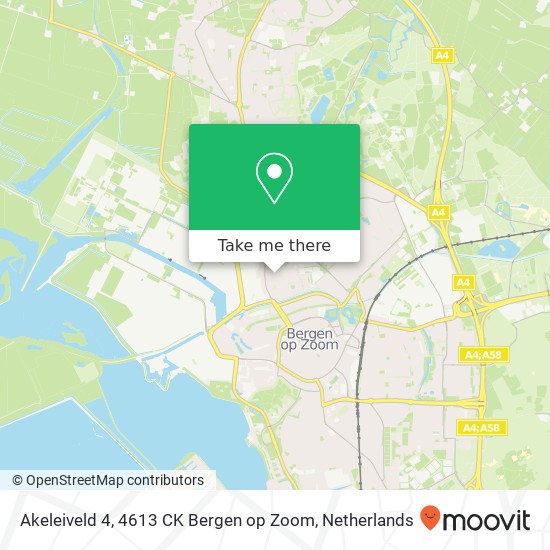 Akeleiveld 4, 4613 CK Bergen op Zoom map