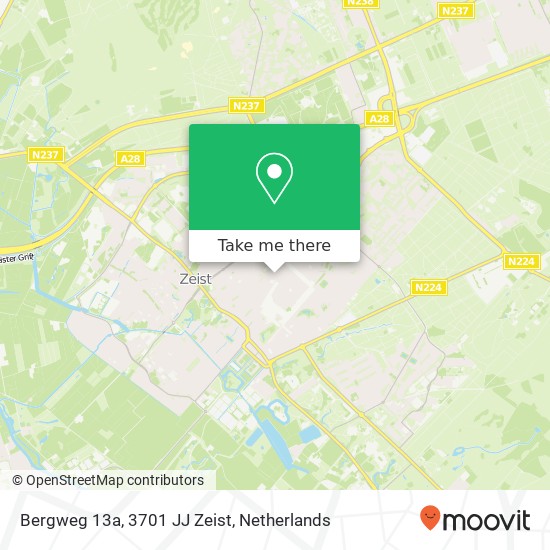 Bergweg 13a, 3701 JJ Zeist Karte