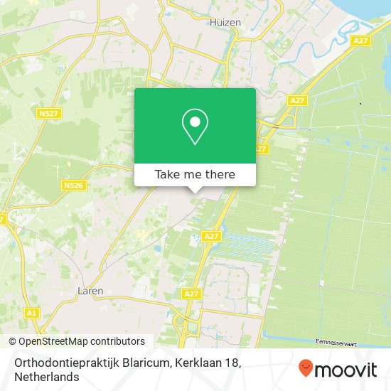 Orthodontiepraktijk Blaricum, Kerklaan 18 map