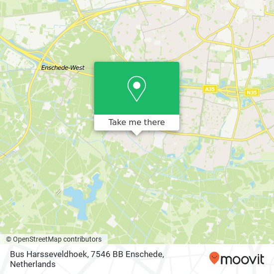 Bus Harsseveldhoek, 7546 BB Enschede Karte
