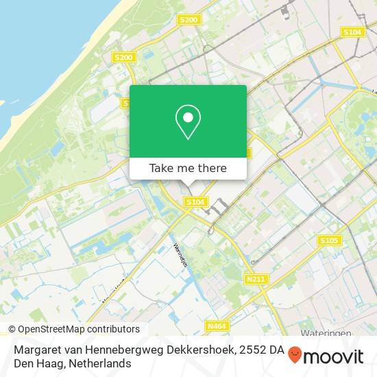 Margaret van Hennebergweg Dekkershoek, 2552 DA Den Haag Karte