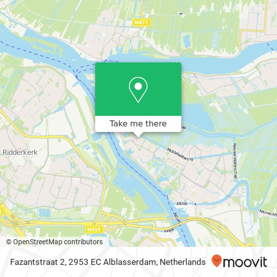 Fazantstraat 2, 2953 EC Alblasserdam map