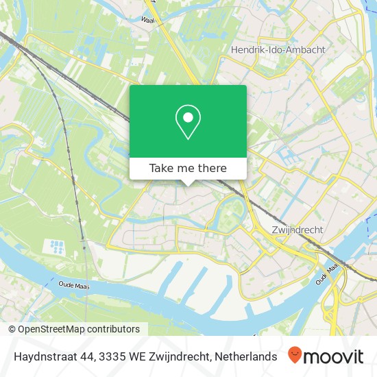 Haydnstraat 44, 3335 WE Zwijndrecht Karte