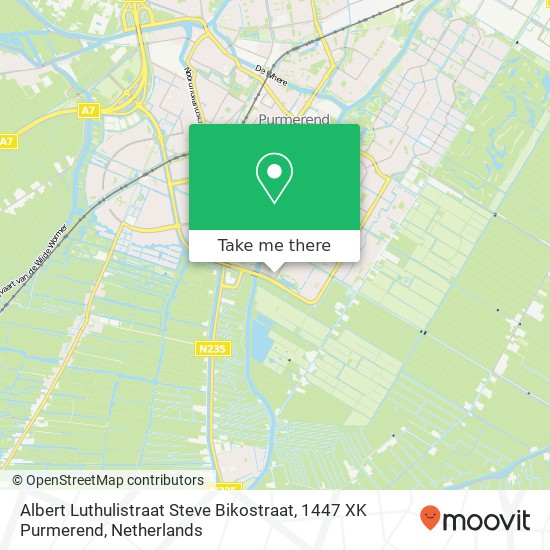 Albert Luthulistraat Steve Bikostraat, 1447 XK Purmerend Karte