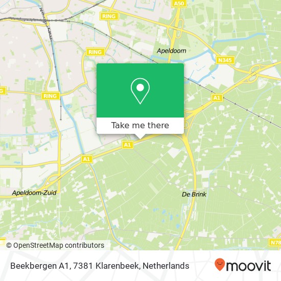 Beekbergen A1, 7381 Klarenbeek map