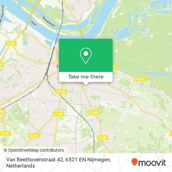 Van Beethovenstraat 42, 6521 EN Nijmegen map