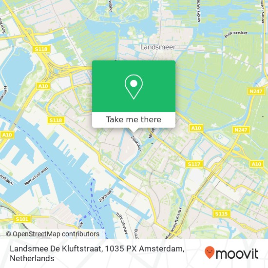 Landsmee De Kluftstraat, 1035 PX Amsterdam map