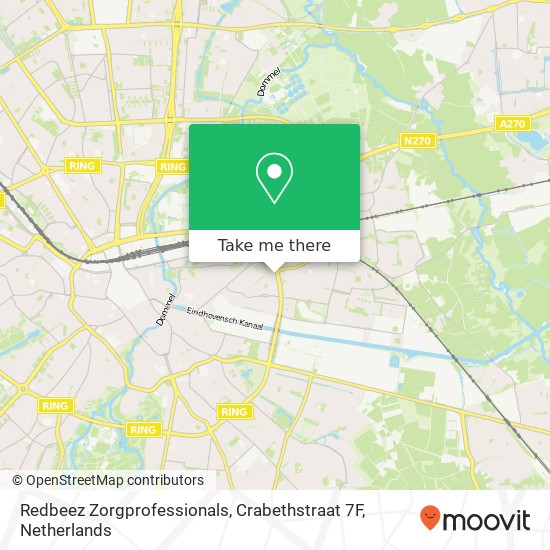 Redbeez Zorgprofessionals, Crabethstraat 7F map