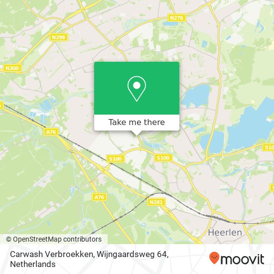 Carwash Verbroekken, Wijngaardsweg 64 map