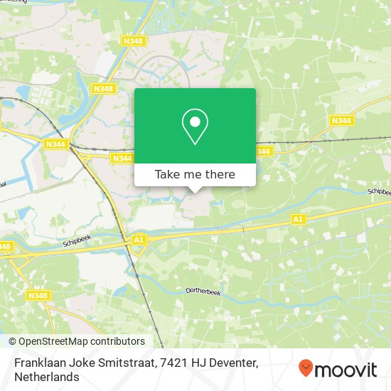 Franklaan Joke Smitstraat, 7421 HJ Deventer map