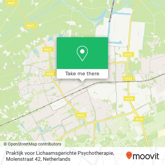 Praktijk voor Lichaamsgerichte Psychotherapie, Molenstraat 42 Karte