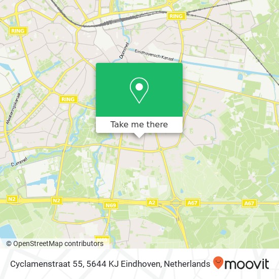 Cyclamenstraat 55, 5644 KJ Eindhoven Karte