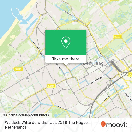 Waldeck Witte de withstraat, 2518 The Hague map