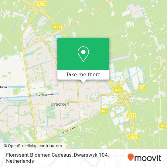 Florissant Bloemen Cadeaus, Dwarswyk 104 map