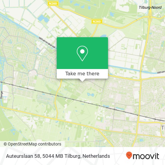 Auteurslaan 58, 5044 MB Tilburg map