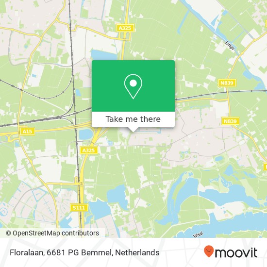 Floralaan, 6681 PG Bemmel map