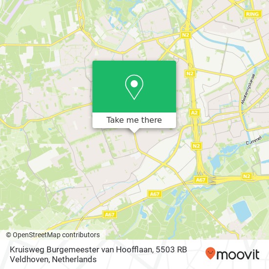 Kruisweg Burgemeester van Hoofflaan, 5503 RB Veldhoven map