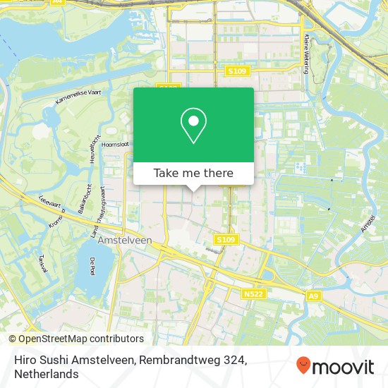 Hiro Sushi Amstelveen, Rembrandtweg 324 map