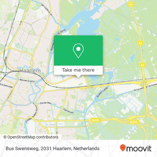 Bus Swensweg, 2031 Haarlem map