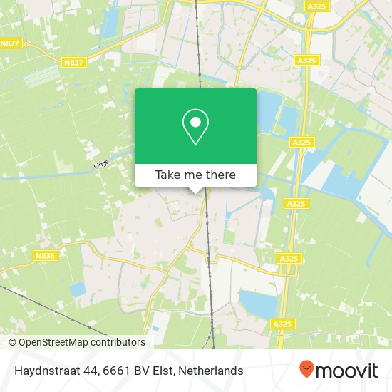 Haydnstraat 44, 6661 BV Elst Karte