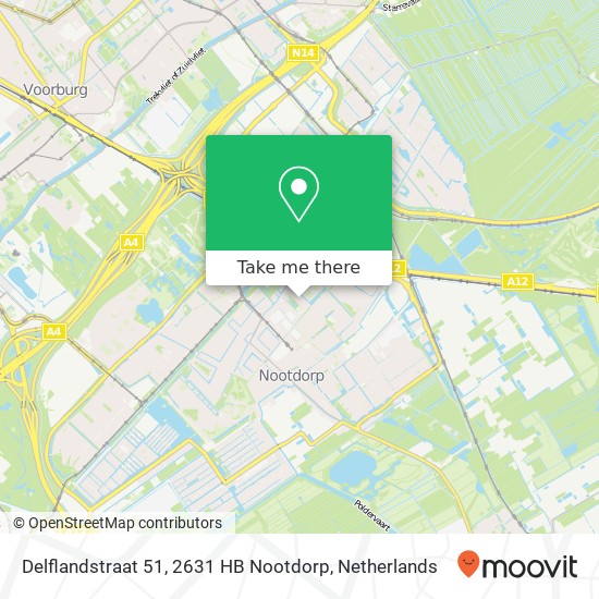 Delflandstraat 51, 2631 HB Nootdorp map