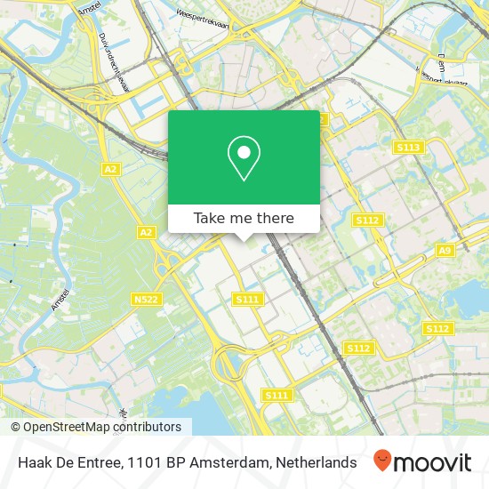 Haak De Entree, 1101 BP Amsterdam map