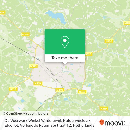 De Vuurwerk Winkel Winterswijk Natuurweelde / Elschot, Verlengde Ratumsestraat 12 map