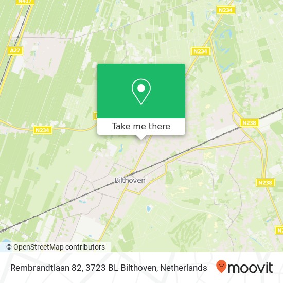 Rembrandtlaan 82, 3723 BL Bilthoven map