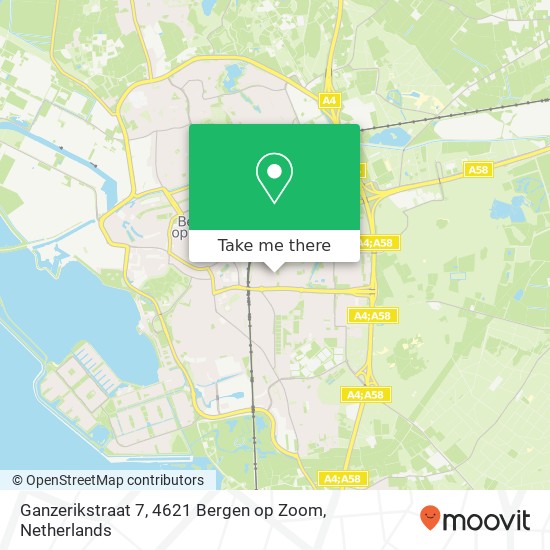 Ganzerikstraat 7, 4621 Bergen op Zoom map