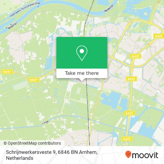 Schrijnwerkersveste 9, 6846 BN Arnhem map