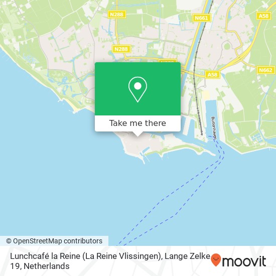 Lunchcafé la Reine (La Reine Vlissingen), Lange Zelke 19 map