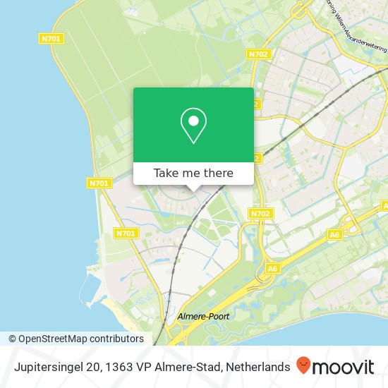 Jupitersingel 20, 1363 VP Almere-Stad map